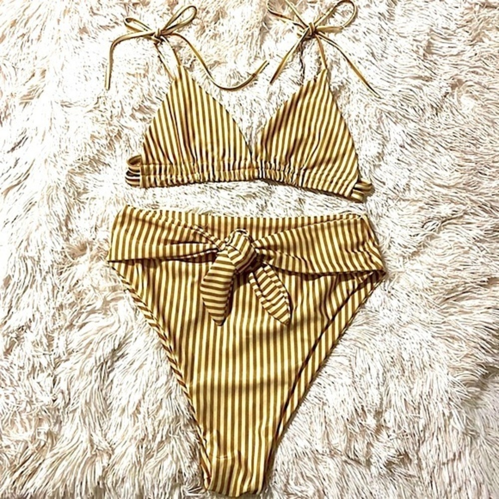 Striped boho bikini